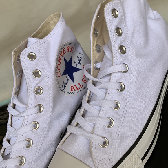 CONVERSE CTAS HI WHITE/WHITE/BLACK MENS - Picture 11 of 16